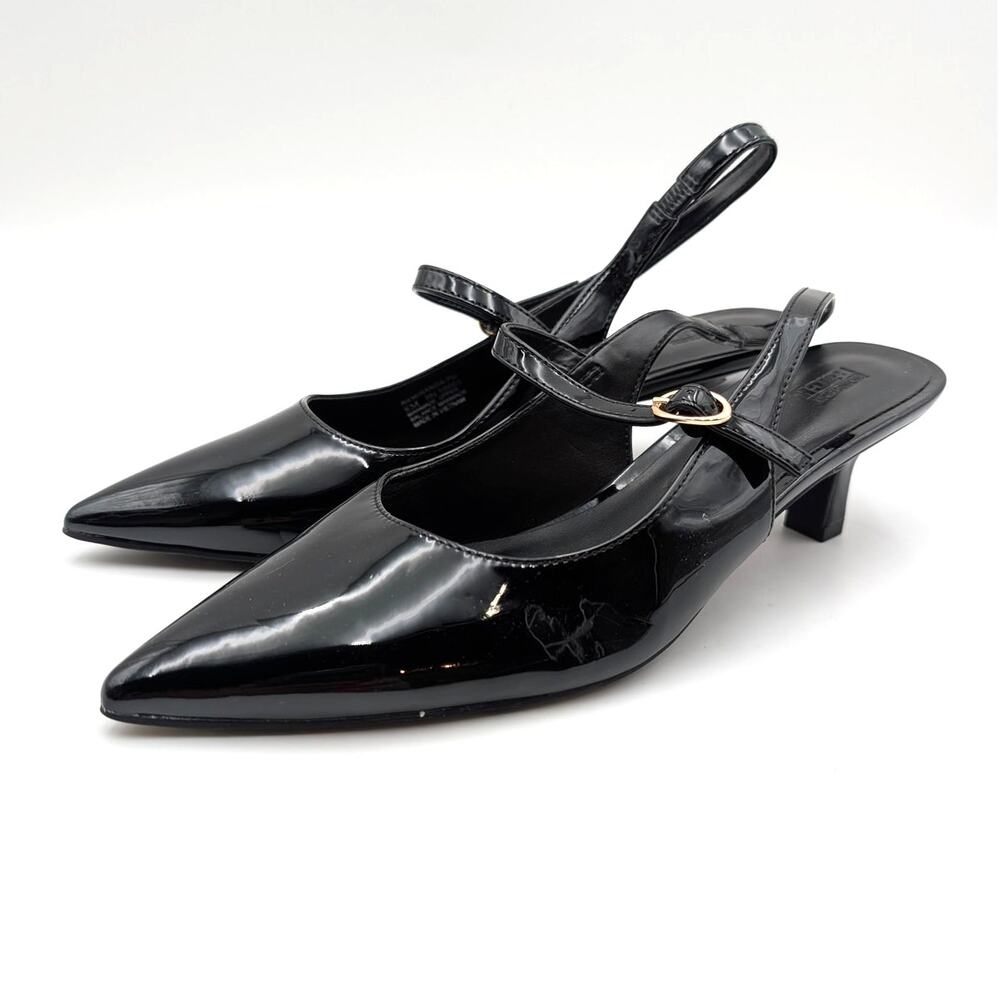 Nordstrom Rack Miranda Slingback Heel Pump Womens Black Size US8M EU38